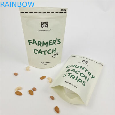 Digitaal drukwerk op maat Staande ritszakken Geurbestendige kraftpapieren zak op maat Biodegradeerbare papieren zak