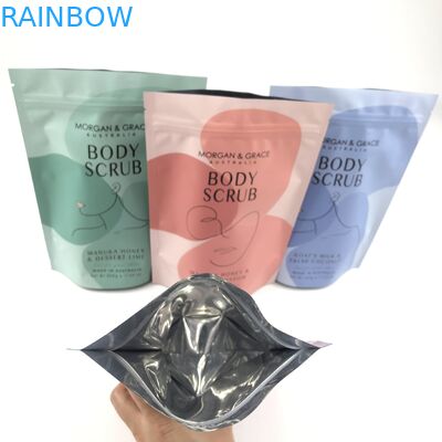 Stand-up body scrub bag aanpasbare cosmetische verpakkingszak met verschillende maten