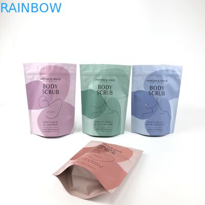 Stand-up body scrub bag aanpasbare cosmetische verpakkingszak met verschillende maten