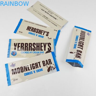 Warmteverzegeling Gelamineerde aluminiumfolie Mylar sachets Folie wikkels Op maat gedrukt Achterste verzegelde zakken Chocolade Energy Bar