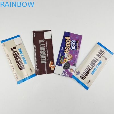 Warmteverzegeling Gelamineerde aluminiumfolie Mylar sachets Folie wikkels Op maat gedrukt Achterste verzegelde zakken Chocolade Energy Bar
