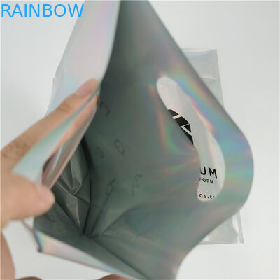 Topkwaliteit Custom Logo Printed Fashion Pack Custom Dikte lekbestendige Holografische Film Mylar Bags