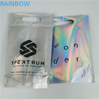 Topkwaliteit Custom Logo Printed Fashion Pack Custom Dikte lekbestendige Holografische Film Mylar Bags