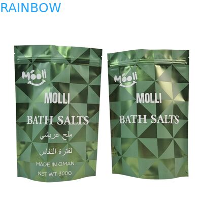 Stand-up plastic verpakking voor body scrub zak badzout natuurlijke zwem Mylar zakken met rits