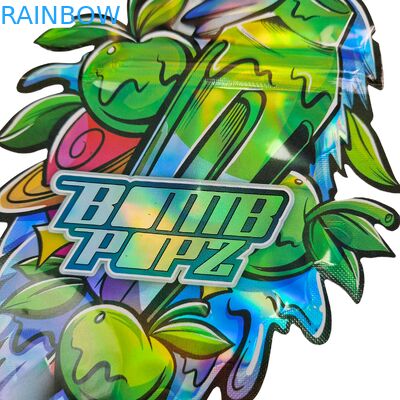 Eetbaar Cali 3,5 g 7 g Mylar Ziplock Soft Touch Geurvast Onregelmatig Gevormd Koekje Die Cut Verpakking Plastic Sachet Bag