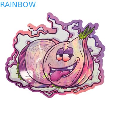 Soft Touch Holographic Mylar Bags met Zipper voor Candy Herb Dry Flower Gummy Biscuit Sugar Kinderwaardige verpakking