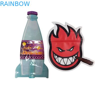 Binnen gedrukte Mylar zakken kruid tabak eetbare gummi koekjes verpakking glanzend hitte afdichting speciale vorm plastic zakken