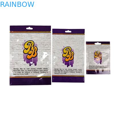 Binnen gedrukte Mylar zakken kruid tabak eetbare gummi koekjes verpakking glanzend hitte afdichting speciale vorm plastic zakken