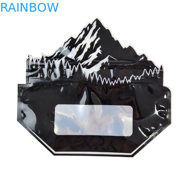 Binnen gedrukte Mylar zakken kruid tabak eetbare gummi koekjes verpakking glanzend hitte afdichting speciale vorm plastic zakken