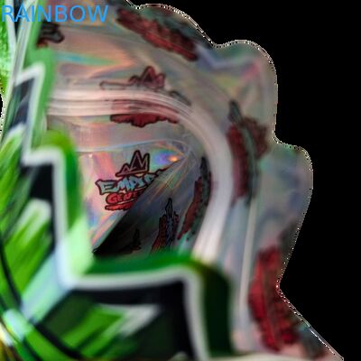 Binnen gedrukte Mylar zakken kruid tabak eetbare gummi koekjes verpakking glanzend hitte afdichting speciale vorm plastic zakken