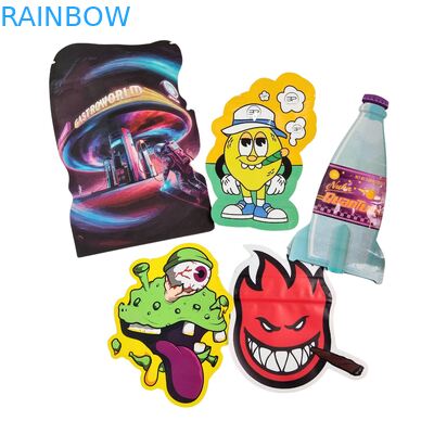 Die Cut 3.5g Plastic Bag Glossy Zipper Mylar Voor Gummy Herb Candy Verpakking Reukvrij Glossy oppervlak