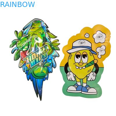 Aangepaste Vorm 3.5g Display Doos Mylar Zakken Kindveilig Zachte Aanraking Gestanste Zak Voor 1g 3.5g 7g 14g 28g Eetbaar Plastic