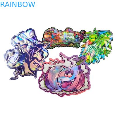 Aangepaste Vorm 3.5g Display Doos Mylar Zakken Kindveilig Zachte Aanraking Gestanste Zak Voor 1g 3.5g 7g 14g 28g Eetbaar Plastic