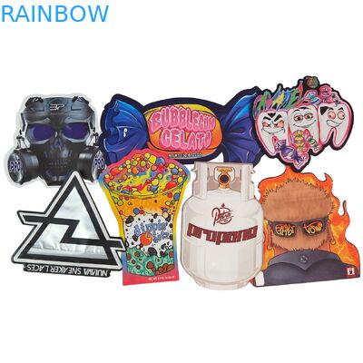 Regenboogverpakking Custom Die Cut Mylar Bags Speciale vorm 3.5g 7g 14g 28g Kinderwaardig Geurbestendige Eetbare Plastic Flower Bag