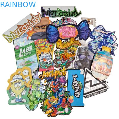 Regenboogverpakking Custom Die Cut Mylar Bags Speciale vorm 3.5g 7g 14g 28g Kinderwaardig Geurbestendige Eetbare Plastic Flower Bag