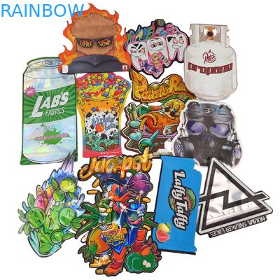 Hersluitbare ritssluiting Holografische Vorm Gestanst Mylar Zakken Aluminiumfolie Heat Seal Gestanste Onregelmatige Zakjes Voor Paddenstoel Gummies