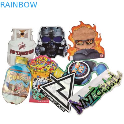 Aangepast logo 3,5 g 7 g 14 g hersluitbare PE plastic voedselverpakking met ritssluiting, foliezak, kindveilige, geurwerende kruiden gummy mylar zak