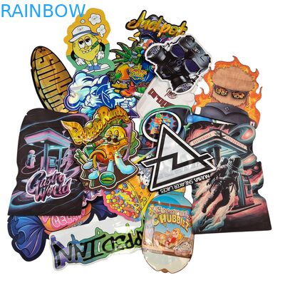 Aangepast logo 3,5 g 7 g 14 g hersluitbare PE plastic voedselverpakking met ritssluiting, foliezak, kindveilige, geurwerende kruiden gummy mylar zak