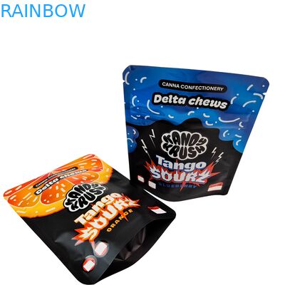 Rainbow Custom Bedrukte 3.5g 8e Stand-up Mylar Zak Eetwaren Geurvrij Speciale Vorm Zak voor Koekje Gummy Cali Pack Combo