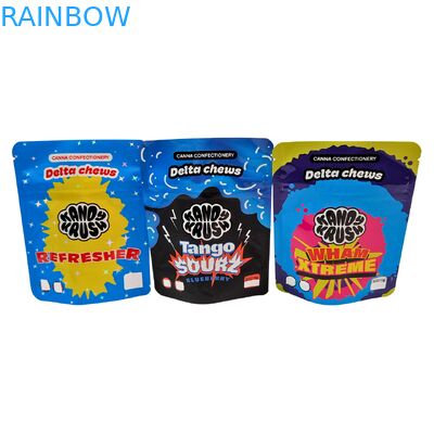 Rainbow Custom Bedrukte 3.5g 8e Stand-up Mylar Zak Eetwaren Geurvrij Speciale Vorm Zak voor Koekje Gummy Cali Pack Combo