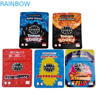 Rainbow Custom Bedrukte 3.5g 8e Stand-up Mylar Zak Eetwaren Geurvrij Speciale Vorm Zak voor Koekje Gummy Cali Pack Combo
