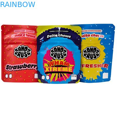 Rainbow Custom Bedrukte 3.5g 8e Stand-up Mylar Zak Eetwaren Geurvrij Speciale Vorm Zak voor Koekje Gummy Cali Pack Combo