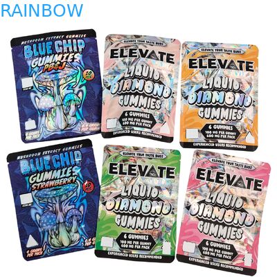 3.5g Mylar Bags Mushroom Extract Gummies Verpakking Doypack Wtih Zipper Geurvast Stand Up Pouch