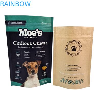 Custom Resealable Stand Up Pet Food Packaging Bags with Zipper