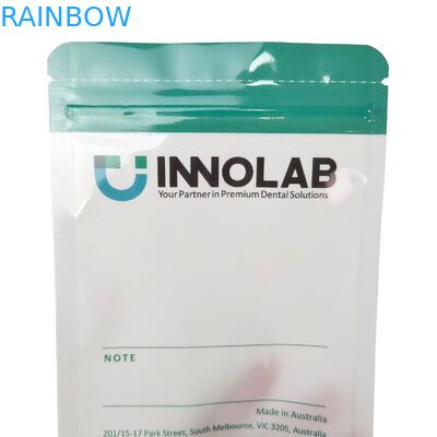 Aanpasbare Witte Ritssluiting Zak voor Tandheelkundige Tanden Clear Aligners Verpakking Eén Kant Transparant met Heat Seal en Logo Uitlijning