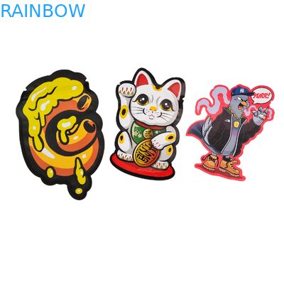 3-zijdig gesealde, kindveilige, holografische mylar-zak, aluminiumfolie snackverpakkingszak