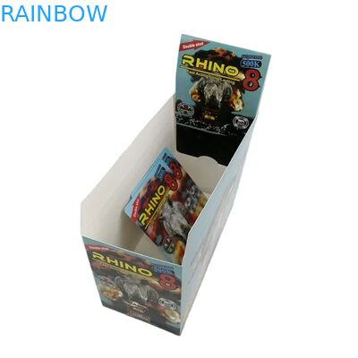 Groothandel Custom Rhino 100k 150k 200k Capsule Verbetering Pillen Geneeskunde 3d Verpakkingskaart met papier display box
