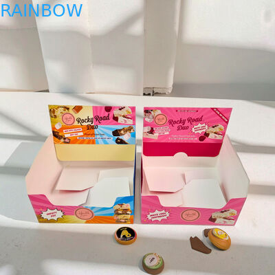 Gepersonaliseerd logo Biodegradable Warm Stamping Display Box voor Chocolate Candy Counter Cardboard Display
