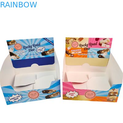 Gepersonaliseerd logo Biodegradable Warm Stamping Display Box voor Chocolate Candy Counter Cardboard Display