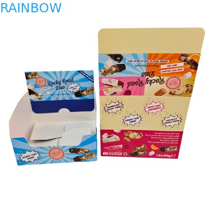 Gepersonaliseerd logo Biodegradable Warm Stamping Display Box voor Chocolate Candy Counter Cardboard Display