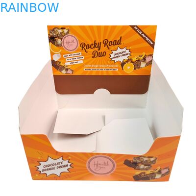 Gepersonaliseerd logo Biodegradable Warm Stamping Display Box voor Chocolate Candy Counter Cardboard Display