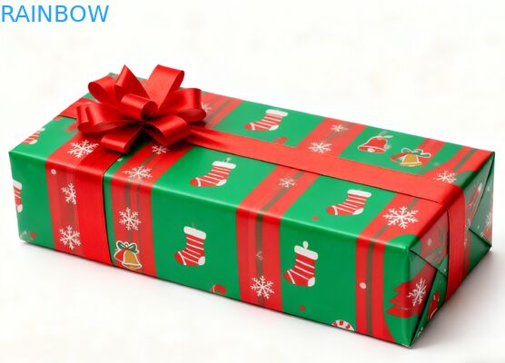 Recyclebare Biologisch Afbreekbare Kraft Rechthoekige Geschenkdozen Opvouwbare Deksel Lint UV-coating Mat Aangepaste Verjaardag Kerst Geschenkdoos