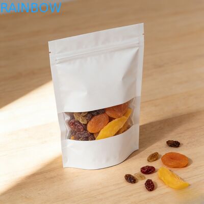 Op maat gemaakte biologisch afbreekbare kraftpapier warmte afdichting Ziplock vochtbestendige voedselverpakkingszakken voor noten gedroogd fruit Mylar zak