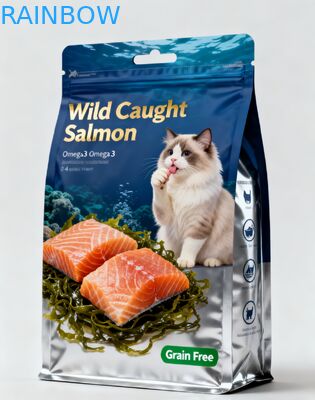 Persoonlijke grote platte bodem kattenvoedsel verpakking huisdierenvoedsel plastic zakken voor hondenvoedsel 500g 1kg 2,5kg 10kg verpakking rits Mylar zak