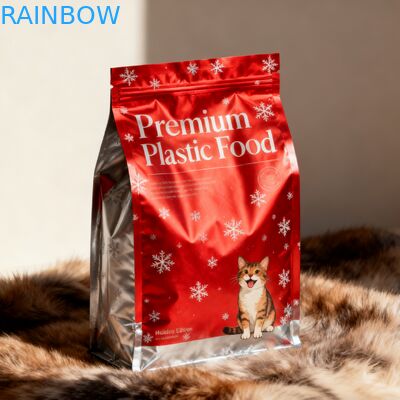 Persoonlijke grote platte bodem kattenvoedsel verpakking huisdierenvoedsel plastic zakken voor hondenvoedsel 500g 1kg 2,5kg 10kg verpakking rits Mylar zak