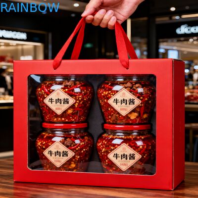 Aangepaste draagbare cadeaupapieren doos met transparante vensters, feestgeschenkdoos, snoep, koekjes, donuts, papieren dozen met handvat