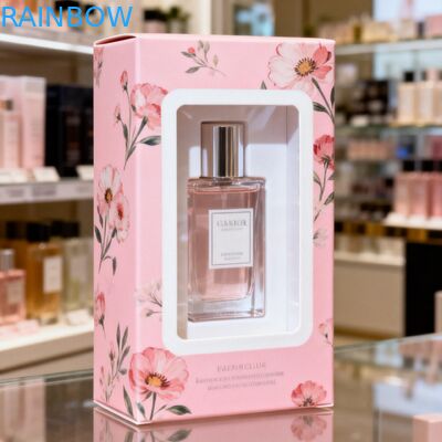 Aangepaste draagbare cadeaupapieren doos met transparante vensters, feestgeschenkdoos, snoep, koekjes, donuts, papieren dozen met handvat