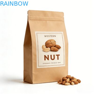 Aangepaste digitale bedrukking Kraft papieren hitte-verzegelde stazak met venster voor dierenvoeding & snacks, vochtbestendig