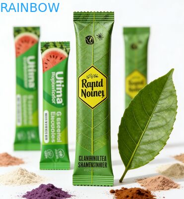 Op maat gemaakte 1g, 3g, 5g melk-theepoeder collageenpoeder zakje hitteverzegelbare recyclebare PET-aluminiumfolie gelamineerde voedselzak met ritssluiting