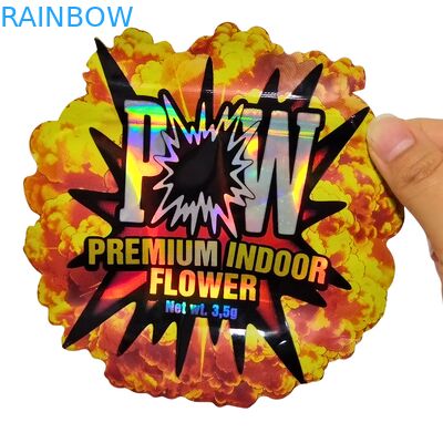 Custom Holographic Smell Proof Child Proof Mylar Bags met opnieuw sluitbare rits voor snackverpakkingen