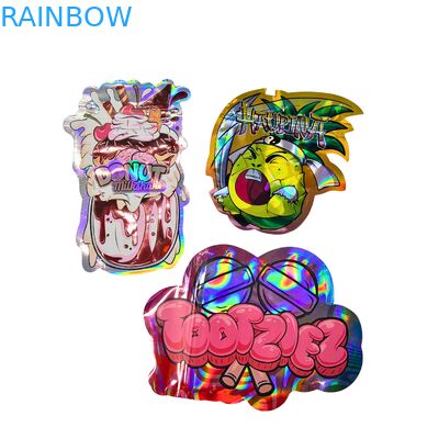 Aanpasbare Holografische Mylar Zakken met Hersluitbare Rits - Geurbestendig, Voedselveilig Materiaal en Aanpasbaar Ontwerp voor Snackverpakking