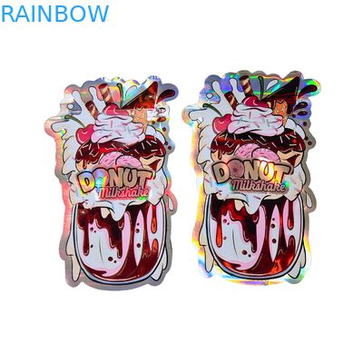 Aanpasbare Holografische Mylar Zakken met Hersluitbare Rits - Geurbestendig, Voedselveilig Materiaal en Aanpasbaar Ontwerp voor Snackverpakking