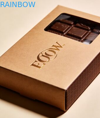 Op maat gemaakte biologisch afbreekbare voedselveilige kraftpapieren doos met doorzichtig venster voor chocoladereepverpakking