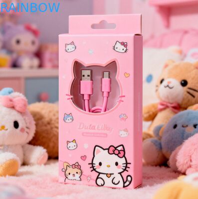 Aanpasbare Hoeveelheid 350g Dikke Papieren Doos met Hot Stamping Afwerking voor USB Kabel Verpakking