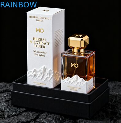 Op maat gemaakte biologisch afbreekbare cosmetische verpakkingsdoos met goudfolie en blinddruk voor parfum geschenkdoos
