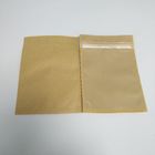 Bruine Kraftpapier-Theezakjes die Vlakke Ritssluiting Mylar verpakken 12*17.5cm Customed-Druk